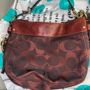 Wine color Coach Purse